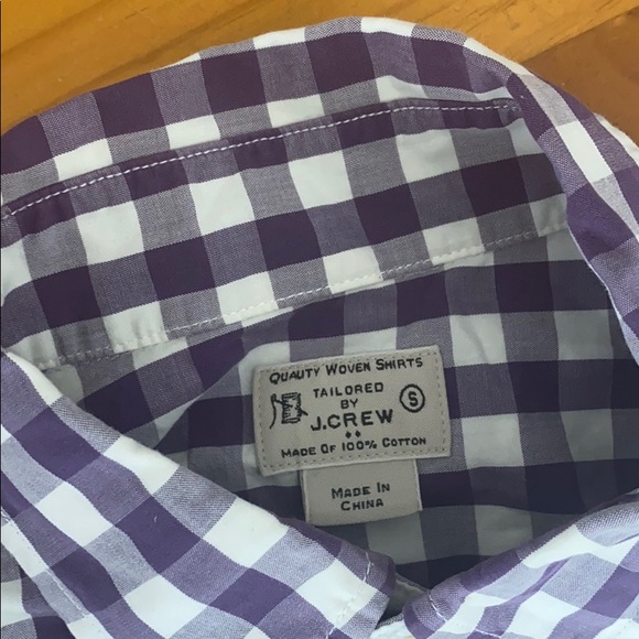 J Crew purple checkered button up - Picture 4 of 6
